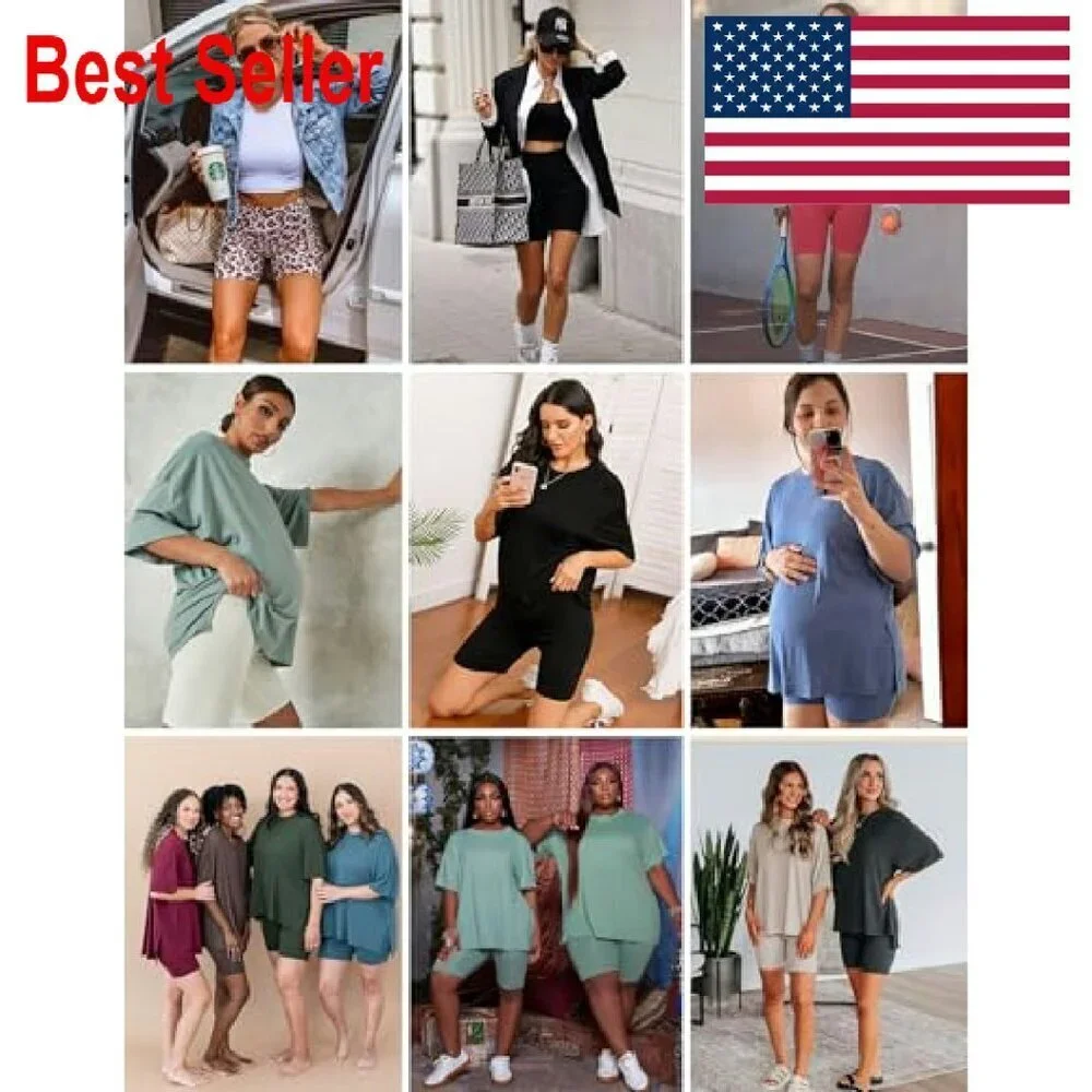 Oversized Lounge Set Biker Shorts Comfy Pajamas Y2K Chic Minimal Casual Wear